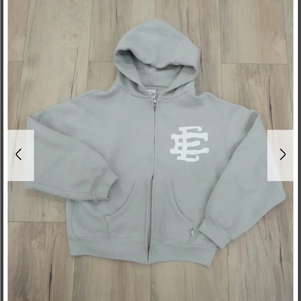 Eric Emanuel Gray Cropped Sweater with Monogram